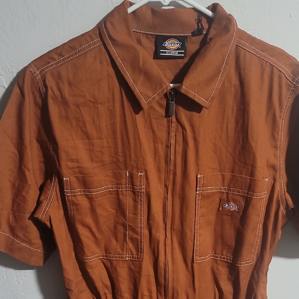 Dickies Brown Short Sleeve Jumpsuit